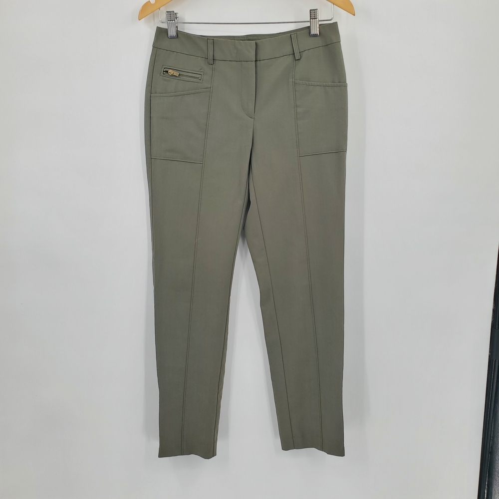 ◇◇ Alfani Olive Green Women's Zip Ankle Accent Utility Pants Size 4P